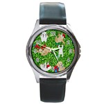 xmas sloth  Round Metal Watch