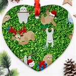 xmas sloth  Ornament (Heart)