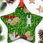 xmas sloth  Ornament (Star)