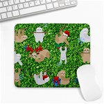 xmas sloth  Large Mousepad