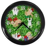 xmas sloth  Wall Clock (Black)