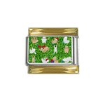 xmas sloth  Gold Trim Italian Charm (9mm)