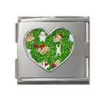 xmas sloth  Mega Link Heart Italian Charm (18mm)