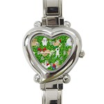 xmas sloth  Heart Italian Charm Watch