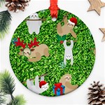 xmas sloth  Round Ornament (Two Sides)