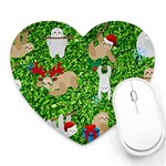 xmas sloth  Heart Mousepad