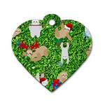 xmas sloth  Dog Tag Heart (One Side)