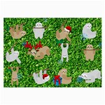 xmas sloth  Large Glasses Cloth