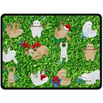 xmas sloth  Fleece Blanket (Large)