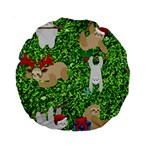 xmas sloth  Standard 15  Premium Round Cushion 