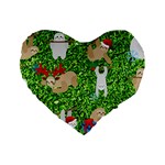 xmas sloth  Standard 16  Premium Heart Shape Cushion 