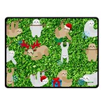 xmas sloth  Double Sided Fleece Blanket (Small)