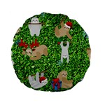 xmas sloth  Standard 15  Premium Flano Round Cushion 