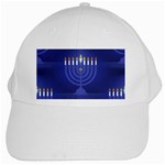 blue happy hannukah White Cap