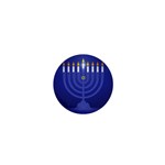 blue happy hannukah 1  Mini Button