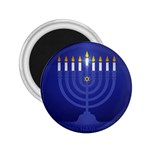 blue happy hannukah 2.25  Magnet