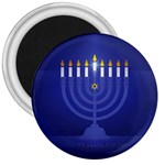 blue happy hannukah 3  Magnet