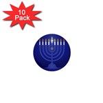 blue happy hannukah 1  Mini Button (10 pack) 