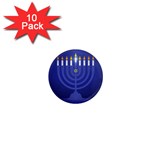 blue happy hannukah 1  Mini Magnet (10 pack) 