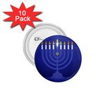 blue happy hannukah 1.75  Button (10 pack) 