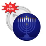 blue happy hannukah 2.25  Button (10 pack)