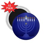 blue happy hannukah 2.25  Magnet (10 pack)