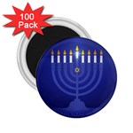 blue happy hannukah 2.25  Magnet (100 pack) 