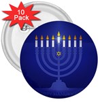 blue happy hannukah 3  Button (10 pack)