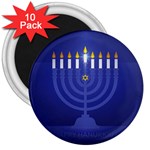 blue happy hannukah 3  Magnet (10 pack)