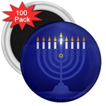 blue happy hannukah 3  Magnet (100 pack)