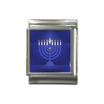 blue happy hannukah Italian Charm (13mm)