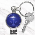 blue happy hannukah Nail Clippers Key Chain