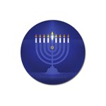 blue happy hannukah Magnet 3  (Round)