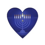 blue happy hannukah Magnet (Heart)