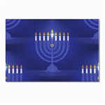 blue happy hannukah Postcard 4  x 6 