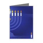 blue happy hannukah Mini Greeting Card