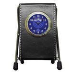 blue happy hannukah Pen Holder Desk Clock