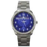 blue happy hannukah Sport Metal Watch