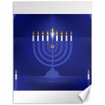 blue happy hannukah Canvas 12  x 16 