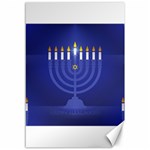 blue happy hannukah Canvas 12  x 18 