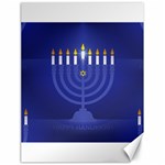 blue happy hannukah Canvas 18  x 24 