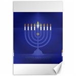 blue happy hannukah Canvas 24  x 36 