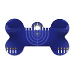 blue happy hannukah Dog Tag Bone (One Side)