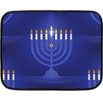 blue happy hannukah Fleece Blanket (Mini)