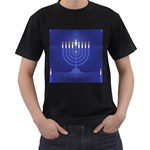 blue happy hannukah Men s T-Shirt (Black)