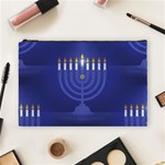 blue happy hannukah Cosmetic Bag (Large)