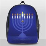 blue happy hannukah School Bag (Large)