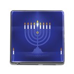 blue happy hannukah Memory Card Reader (Square)