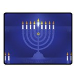 blue happy hannukah Fleece Blanket (Small)