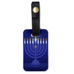 blue happy hannukah Luggage Tag (one side)